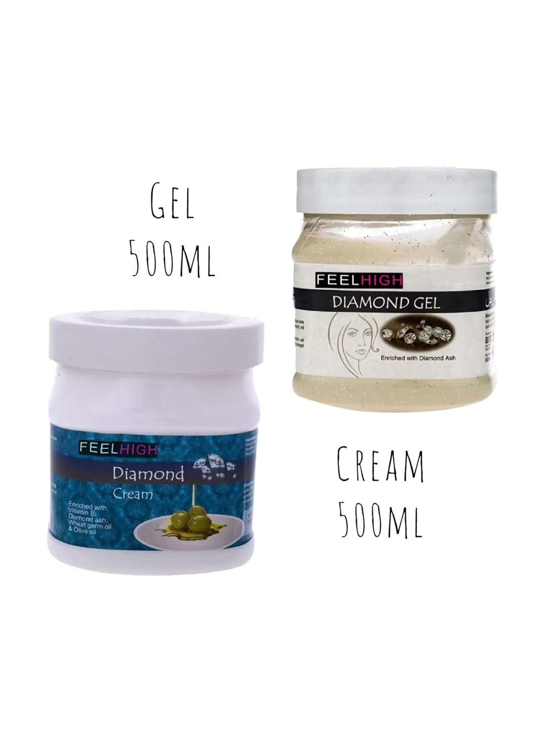FEELHIGH Set Of 2 Diamond Gel & Cream For Skin glowing & Oil Control 500 Ml Each, Multi
FEELHIGH Set Of 2 Diamond Gel & Cream For Skin glowing & Oil Control 500 Ml Each, Multi