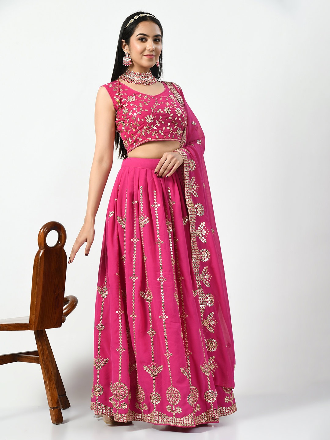 Angroop Embellished Sequinned Semi-Stitched Lehenga & Unstitched Blouse With Dupatta, Pink
Angroop Embellished Sequinned Semi-Stitched Lehenga & Unstitched Blouse With Dupatta, Pink