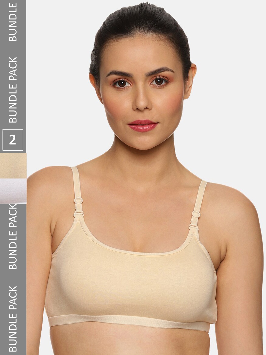 NOT YET by us Pack of 2 Medium Coverage Non Padded Cotton Workout Bra with All Day Comfort, White
NOT YET by us Pack of 2 Medium Coverage Non Padded Cotton Workout Bra with All Day Comfort, White