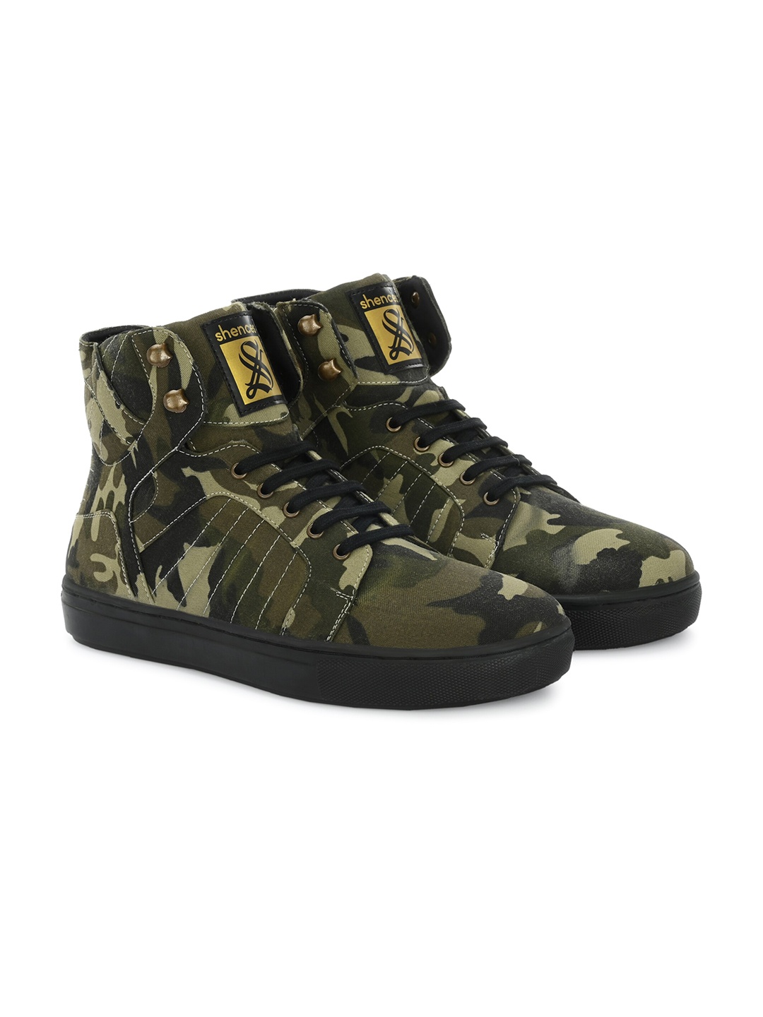 SHENCES Men Mid Top Camouflage Printed Lightweight Canvas Comfort Insole Basics Sneakers, Green
SHENCES Men Mid Top Camouflage Printed Lightweight Canvas Comfort Insole Basics Sneakers, Green