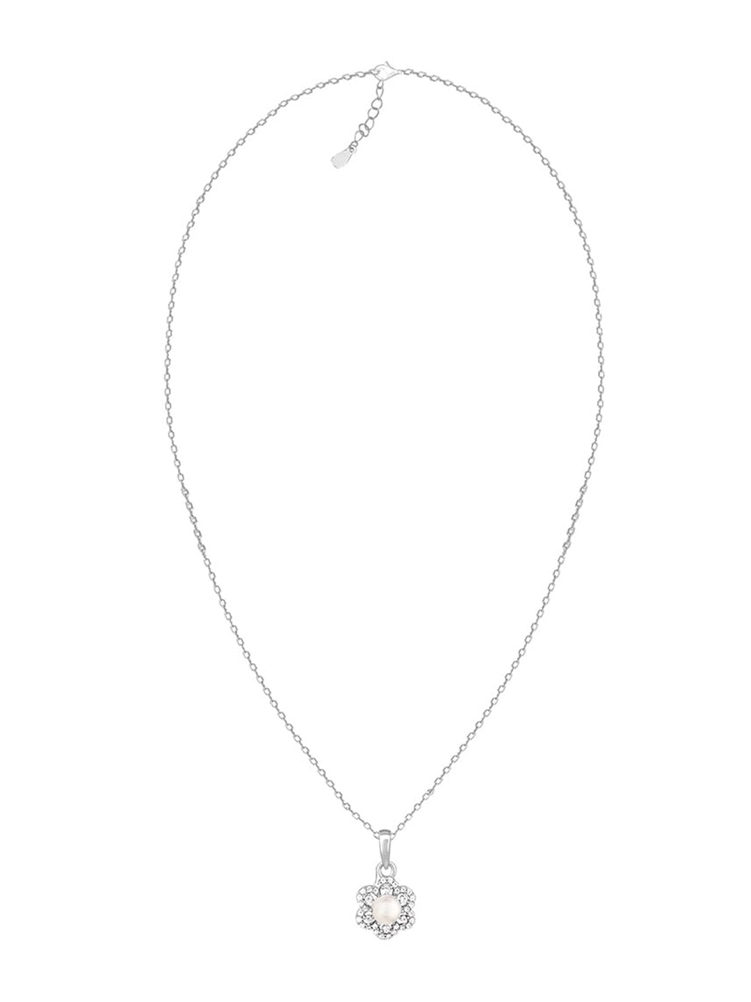 GIVA 925 Sterling Silver Rhodium-Plated CZ-Studded & Pearl Beaded Pendant With Chain
GIVA 925 Sterling Silver Rhodium-Plated CZ-Studded & Pearl Beaded Pendant With Chain