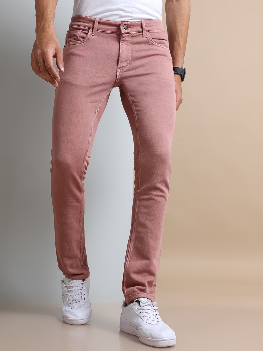 VUDU Narrow Slim Fit Mid Rise Clean Look Coloured Shade Cotton Stretchable Jeans, Pink
VUDU Narrow Slim Fit Mid Rise Clean Look Coloured Shade Cotton Stretchable Jeans, Pink