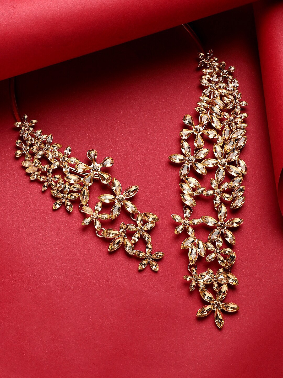 SOHI Gold-Plated Stone-Studded Necklace