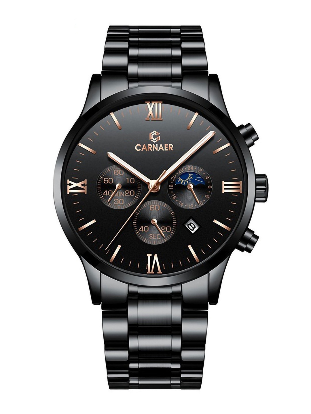 Carnaer Men Stainless Steel Bracelet Style Straps Analogue Watch CN4110-2-Blk-Blk, Black
Carnaer Men Stainless Steel Bracelet Style Straps Analogue Watch CN4110-2-Blk-Blk, Black