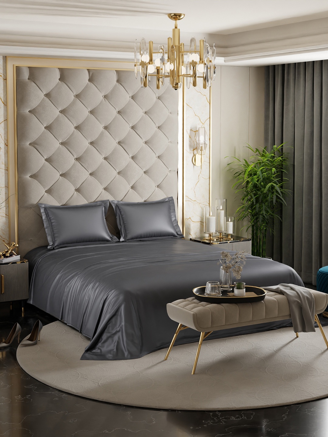 Stoa Paris Twilight Embrace Date Night Collection Double Bedsheet With 2 Pillow Covers, Grey
Stoa Paris Twilight Embrace Date Night Collection Double Bedsheet With 2 Pillow Covers, Grey