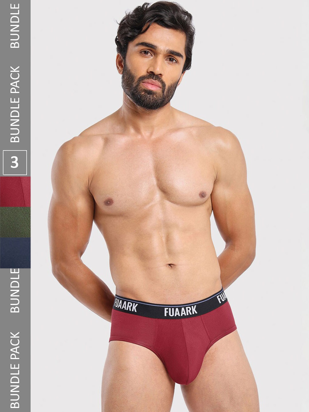 FUAARK Pack Of 3 Ultra Soft Anti Bacterial Modal Basic Briefs FUSMBrP3-Blue-Maroon-Olive-S
FUAARK Pack Of 3 Ultra Soft Anti Bacterial Modal Basic Briefs FUSMBrP3-Blue-Maroon-Olive-S