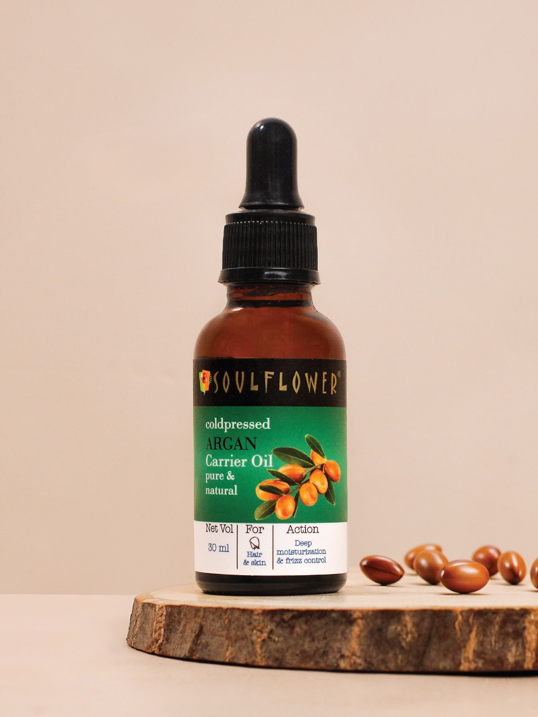 Soulflower Natural Cold Pressed Argan Oil for Skin, Hair & Nails to Moisturize - 30 ml, Green
Soulflower Natural Cold Pressed Argan Oil for Skin, Hair & Nails to Moisturize - 30 ml, Green