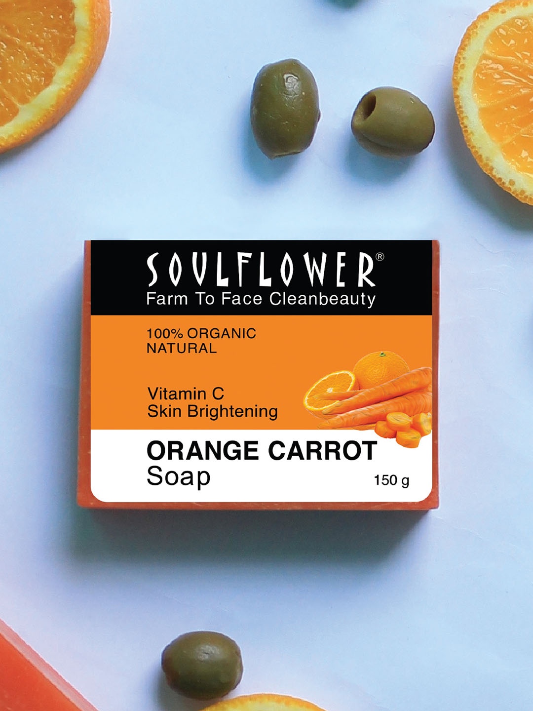 Soulflower 100% Organic & Natural Orange Carrot Handmade Soap for Sensitive Skin - 150g
Soulflower 100% Organic & Natural Orange Carrot Handmade Soap for Sensitive Skin - 150g