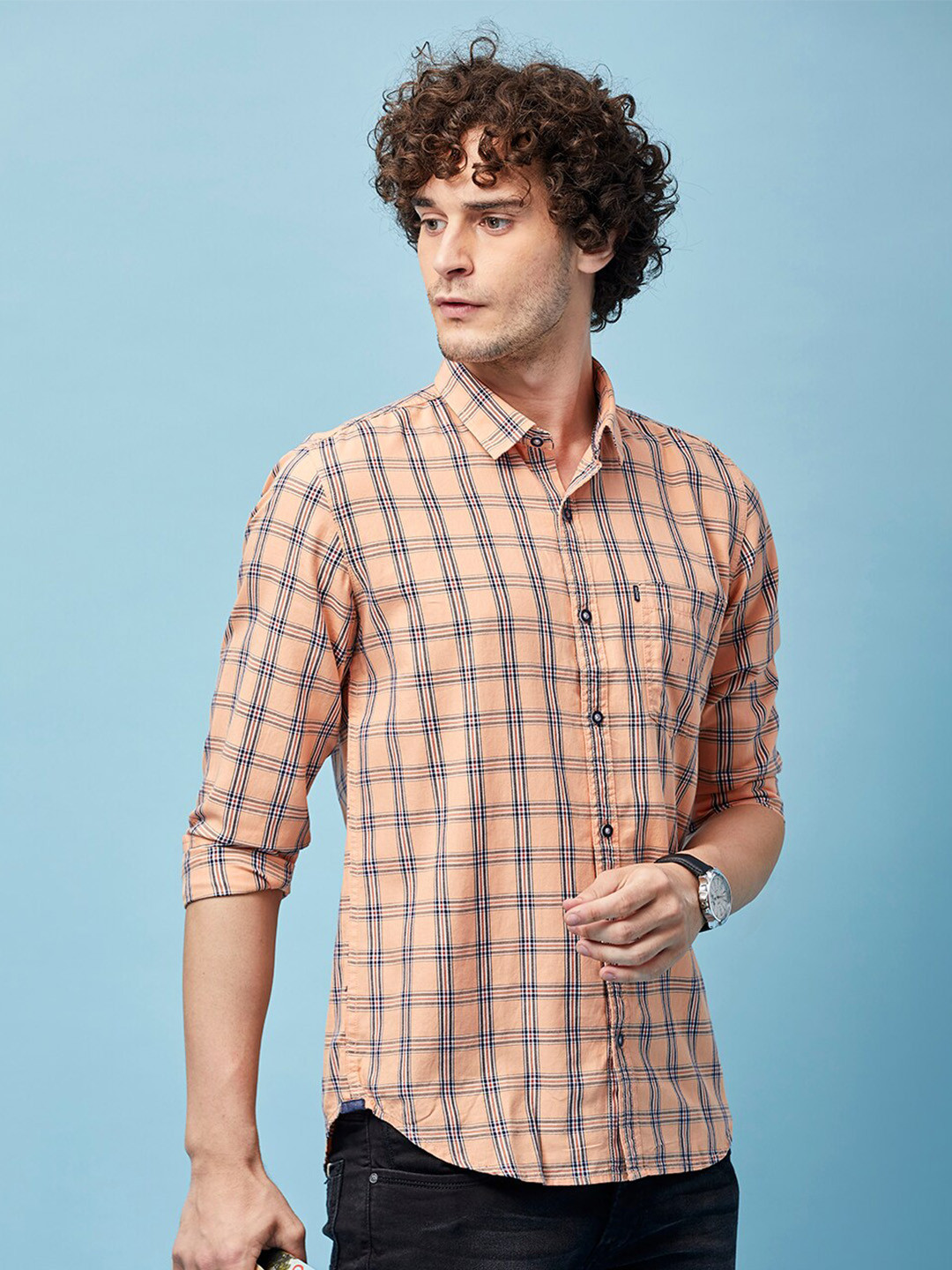 MOZZO Classic Slim Fit Tartan Checked Cotton Casual Shirt, Orange
MOZZO Classic Slim Fit Tartan Checked Cotton Casual Shirt, Orange