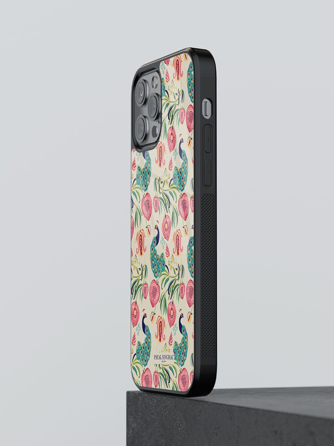 macmerise Floral Glass iPhone 13 Pro Max Back Case, Beige