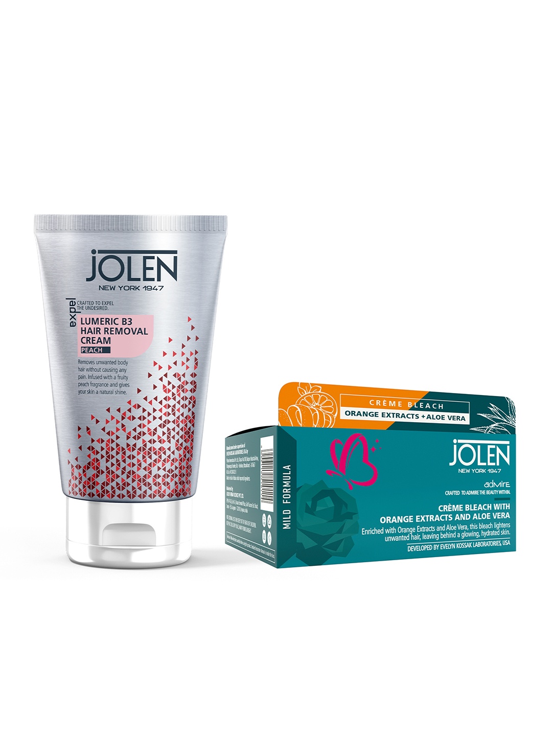 Jolen New York 2 Lumeric B3 Hair Removal Cream-50g & Creme Bleach with Orange-40g, Green
Jolen New York 2 Lumeric B3 Hair Removal Cream-50g & Creme Bleach with Orange-40g, Green