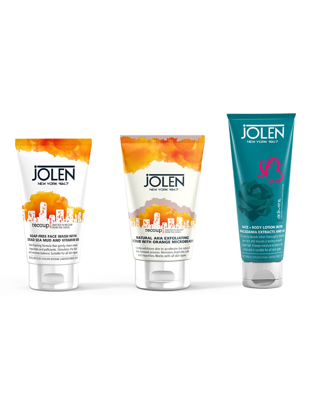 Jolen New York Set of Soap-Free Face Wash & AHA Scrub with Face Body Lotion - 405 ml, Orange
Jolen New York Set of Soap-Free Face Wash & AHA Scrub with Face Body Lotion - 405 ml, Orange