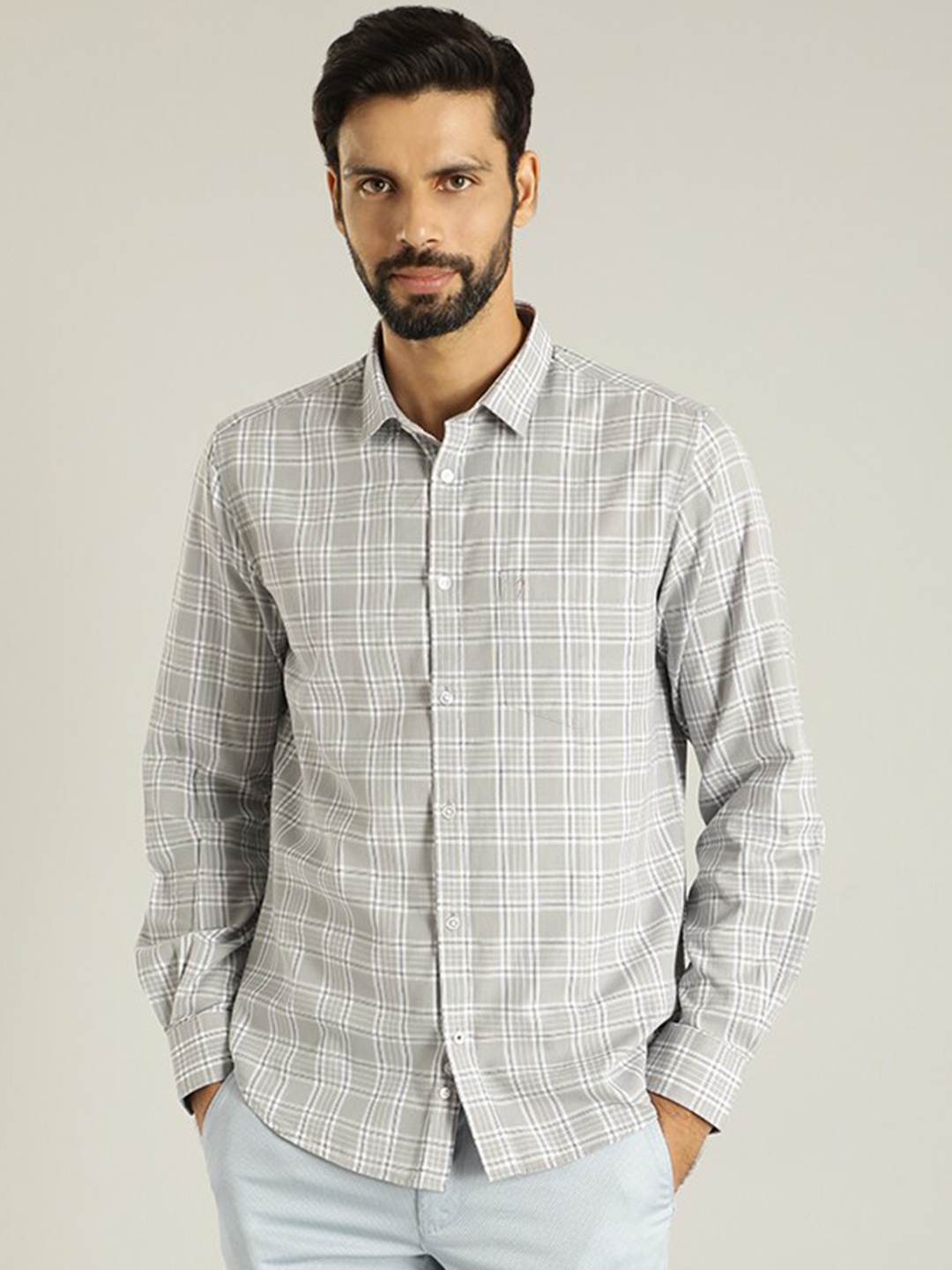 Indian Terrain Classic Spread Collar Tartan Checked Slim Fit Opaque Casual Cotton Shirt, Grey
Indian Terrain Classic Spread Collar Tartan Checked Slim Fit Opaque Casual Cotton Shirt, Grey