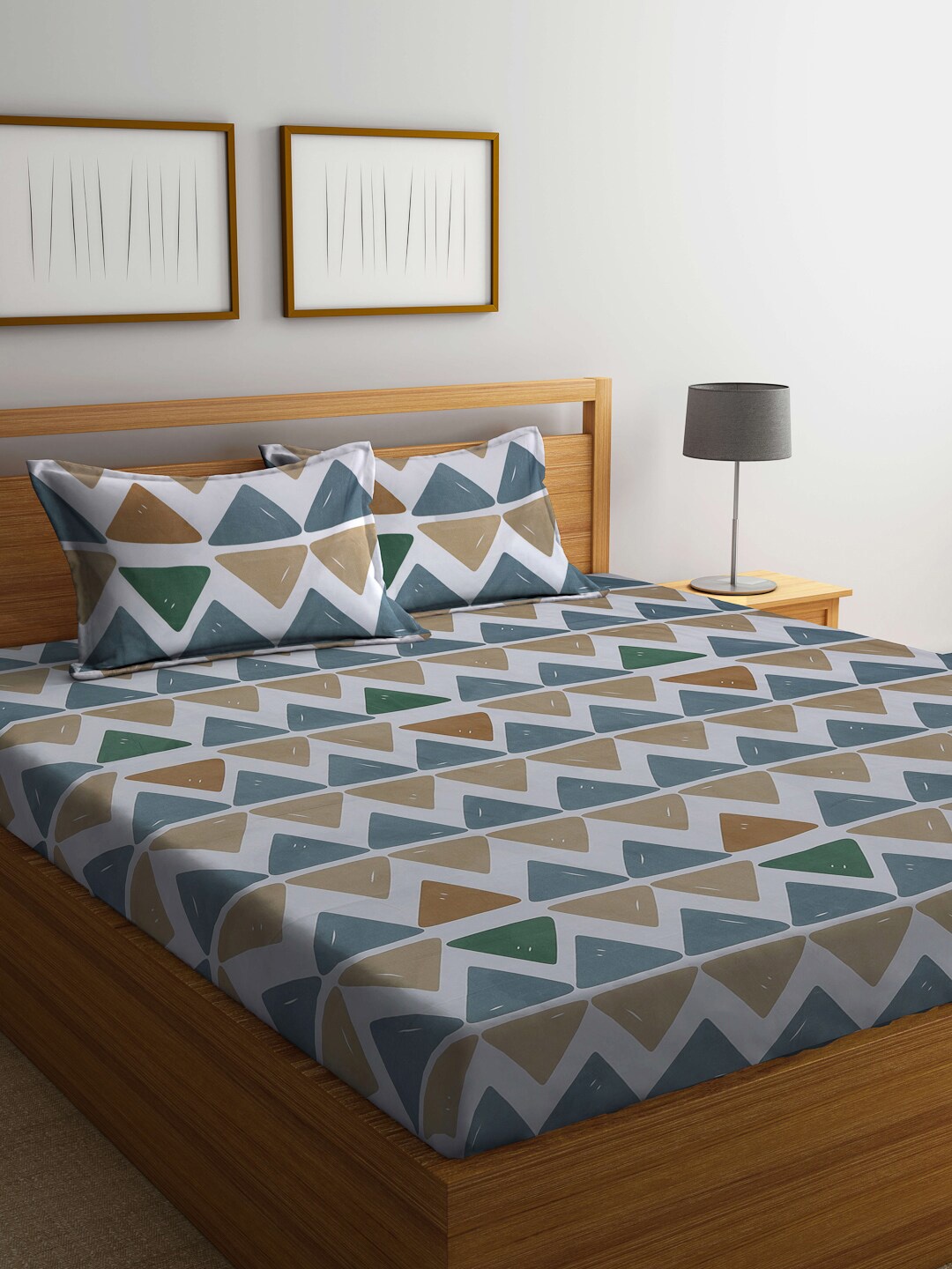FABINALIV Grey & Green Geometric Polycotton 300 TC King Bedsheet With 2 Pillow Covers
FABINALIV Grey & Green Geometric Polycotton 300 TC King Bedsheet With 2 Pillow Covers