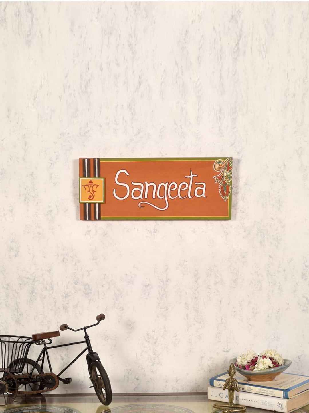 AAKRITI ART CREATIONS Orange Colored & White Divine Signatures Customizable Wall Nameplate
AAKRITI ART CREATIONS Orange Colored & White Divine Signatures Customizable Wall Nameplate