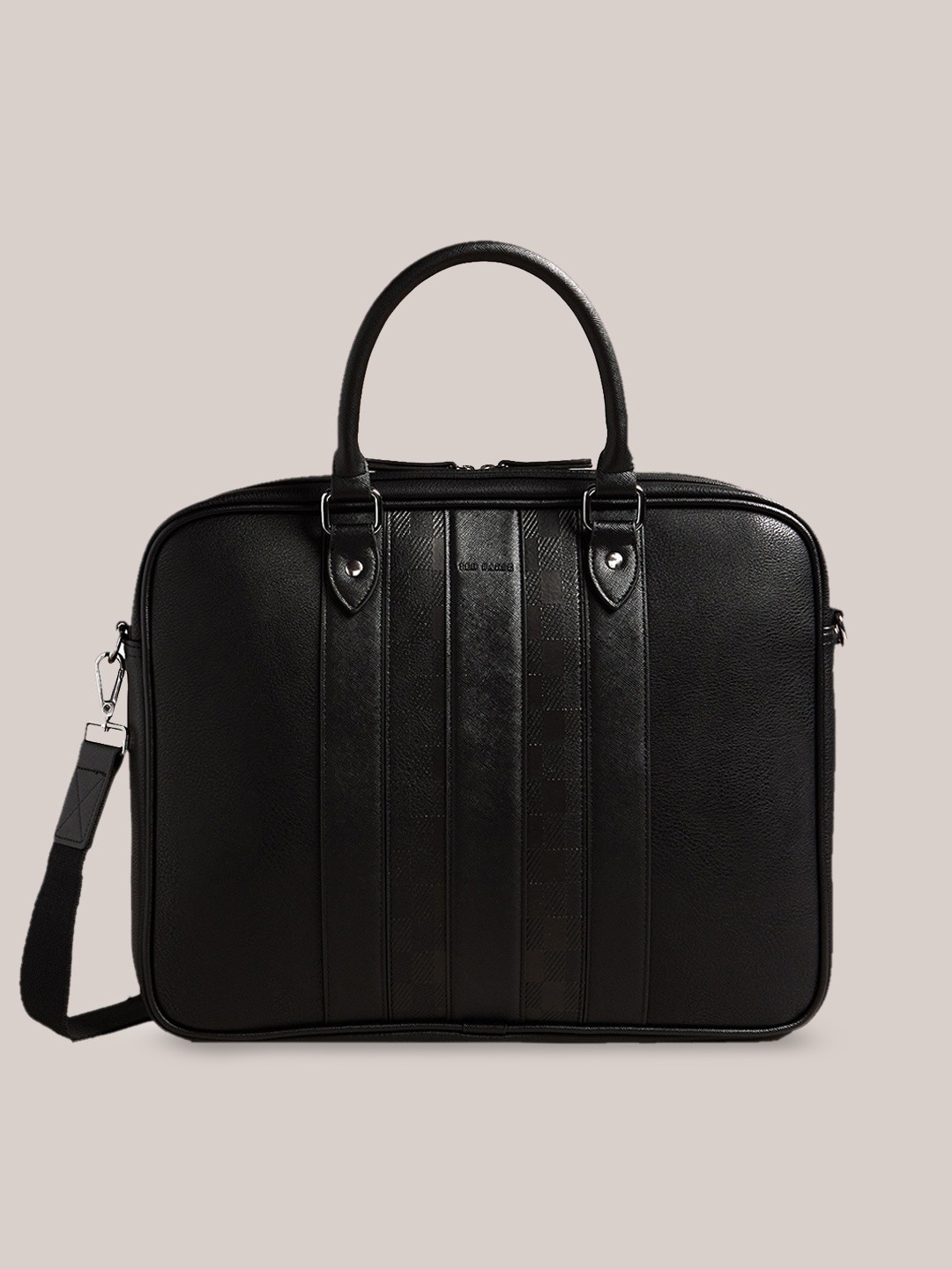Ted Baker Men Textured Laptop Bag, Black