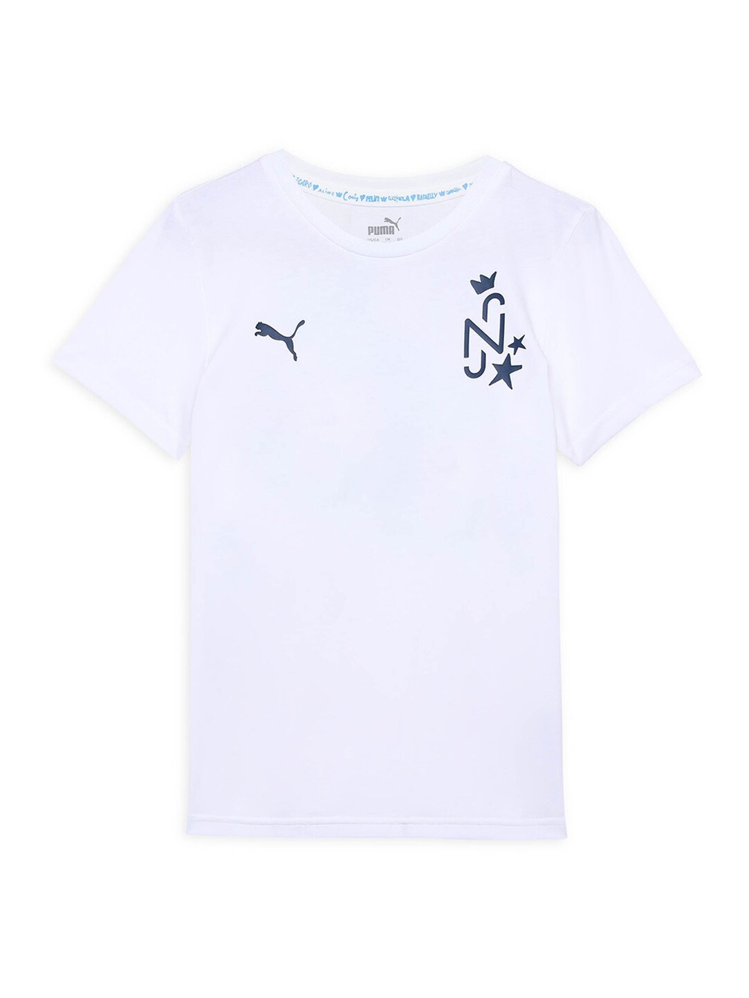 Puma Kids Neymar Jr Youth Printed Detail Cotton Football Cotton Sports T-Shirt, White
Puma Kids Neymar Jr Youth Printed Detail Cotton Football Cotton Sports T-Shirt, White