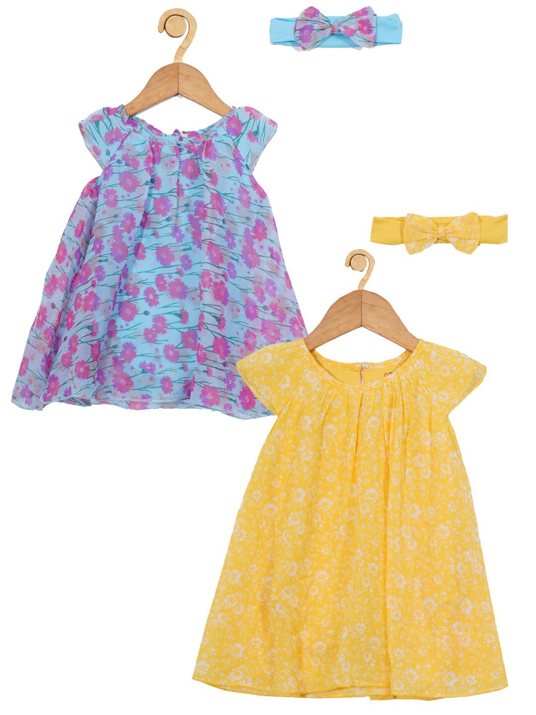 Creative Kids Infants Girls Pack Of 2 Floral Printed A-Line Dress With Hairband, Yellow
Creative Kids Infants Girls Pack Of 2 Floral Printed A-Line Dress With Hairband, Yellow