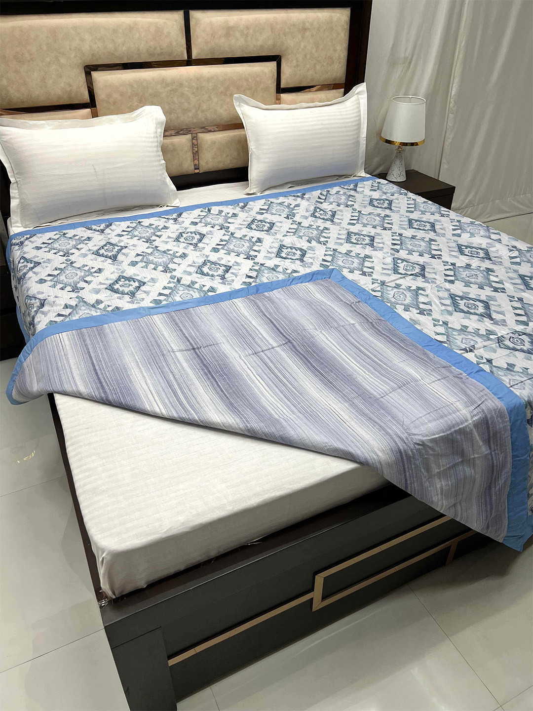 Pure Decor Blue & Grey AC Room Reversible 300 GSM Double Bed Dohar 
Pure Decor Blue & Grey AC Room Reversible 300 GSM Double Bed Dohar
