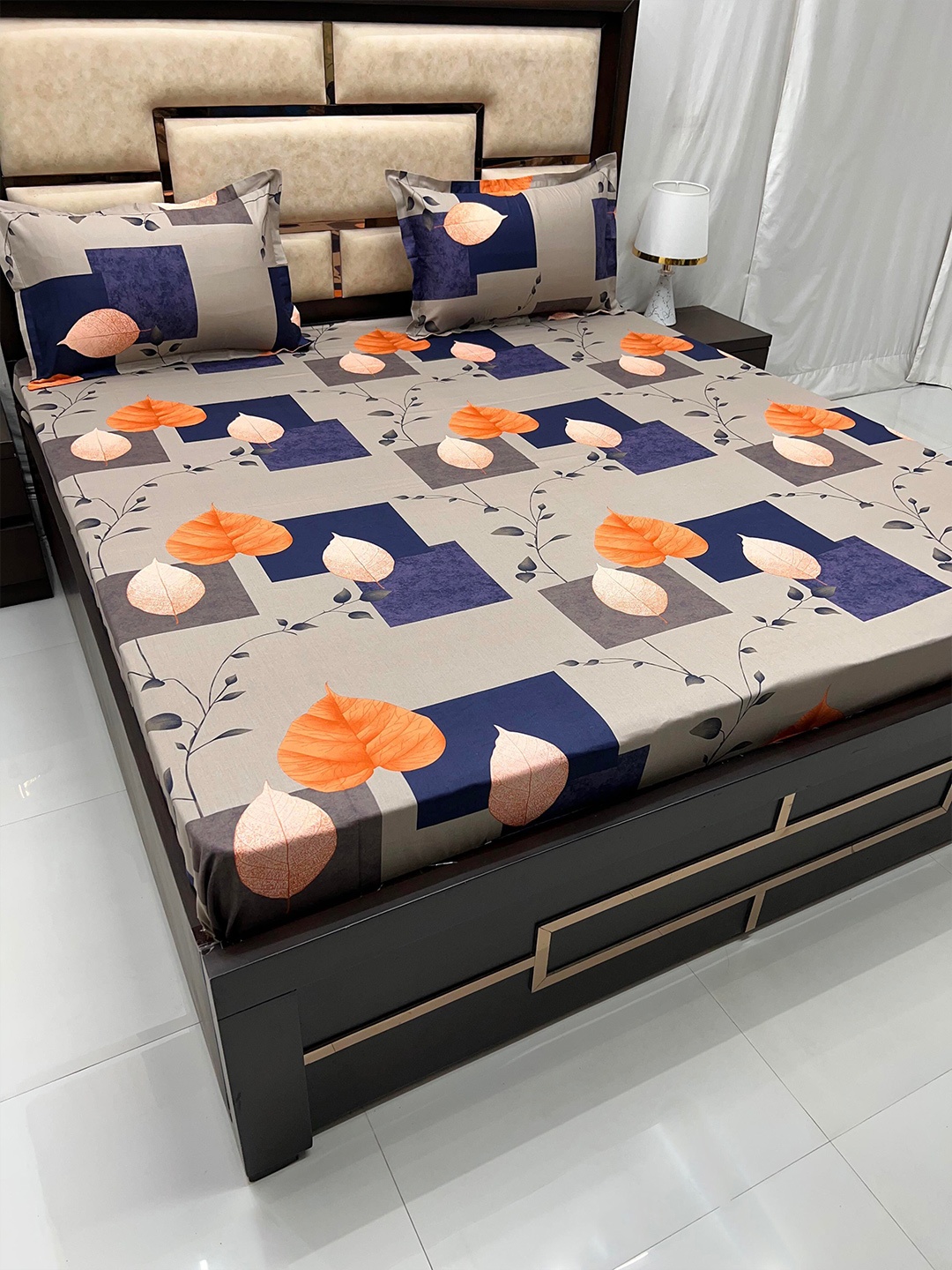 Pure Decor Velar Sib Grey & Blue Floral Cotton 400 TC King Bedsheet With 2 Pillow Covers
Pure Decor Velar Sib Grey & Blue Floral Cotton 400 TC King Bedsheet With 2 Pillow Covers