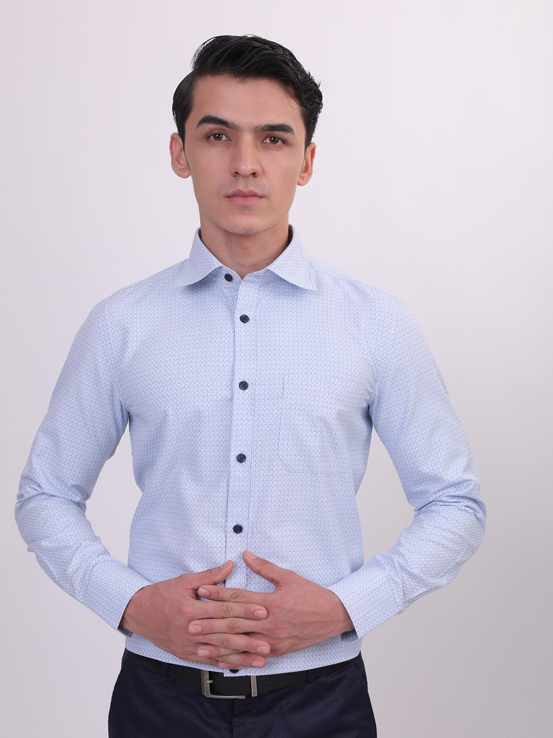 MUTAQINOTI Comfort Micro Checked Cotton Formal Shirt, Blue
MUTAQINOTI Comfort Micro Checked Cotton Formal Shirt, Blue