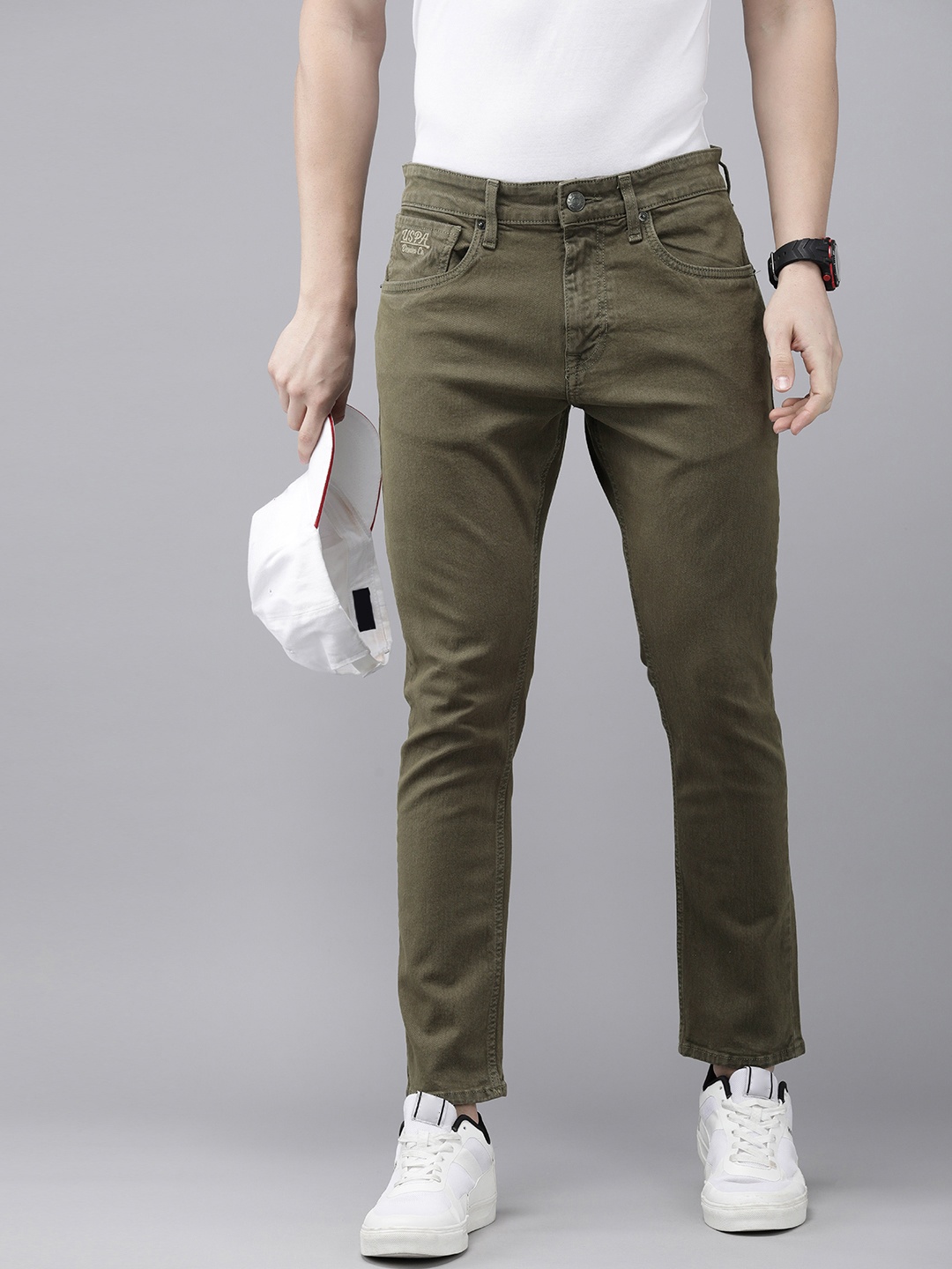 U.S. Polo Assn. Denim Co. Men Mid-Rise Stretchable Cropped Jeans, Olive
U.S. Polo Assn. Denim Co. Men Mid-Rise Stretchable Cropped Jeans, Olive