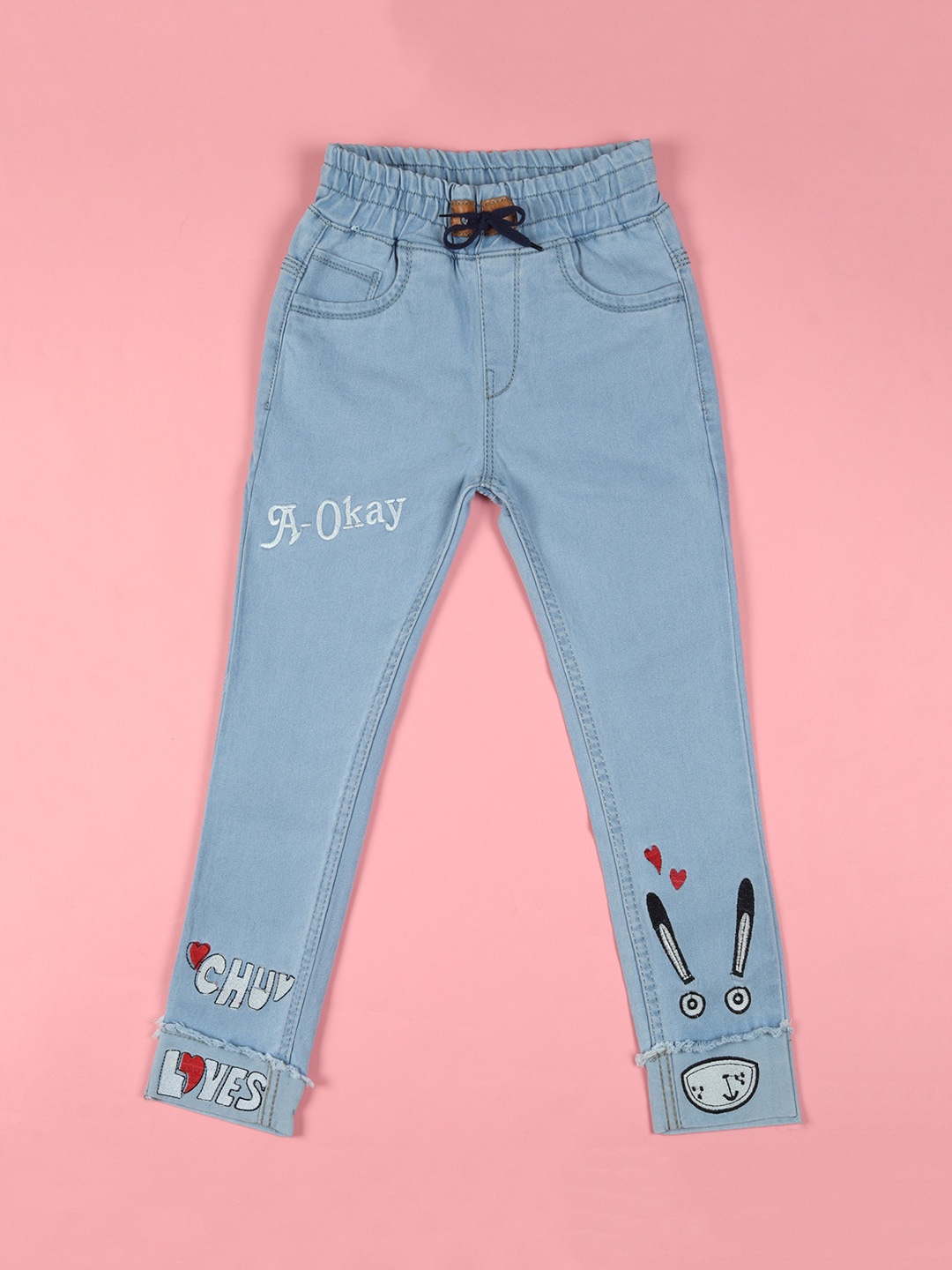 F2M Boys Embroidered High-Rise Light Fade Mildly Distressed Slim Fit Cotton Jeans, Blue
F2M Boys Embroidered High-Rise Light Fade Mildly Distressed Slim Fit Cotton Jeans, Blue