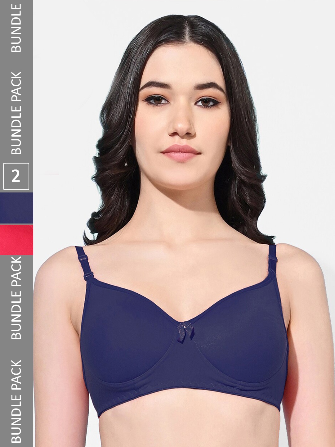 FIMS Pack of 2 Full Coverage Lightly Padded Everyday Bras With All Day Comfort, Navy blue
FIMS Pack of 2 Full Coverage Lightly Padded Everyday Bras With All Day Comfort, Navy blue