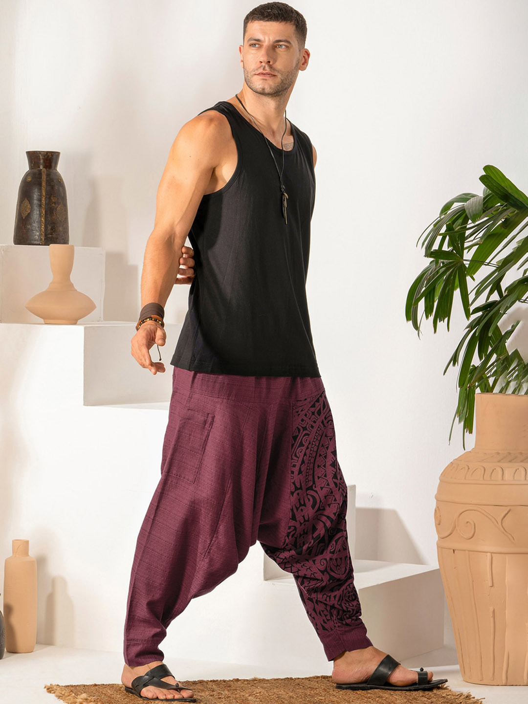 The Veshti Company Men Tribal Printed Pure Cotton Loose-Fit Harem Pants, Purple
The Veshti Company Men Tribal Printed Pure Cotton Loose-Fit Harem Pants, Purple