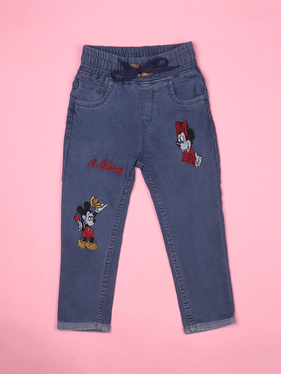 F2M Girls Slim Fit High-Rise Light Fade Minnie Mouse Embroidered Stretchable Jeans, Blue
F2M Girls Slim Fit High-Rise Light Fade Minnie Mouse Embroidered Stretchable Jeans, Blue