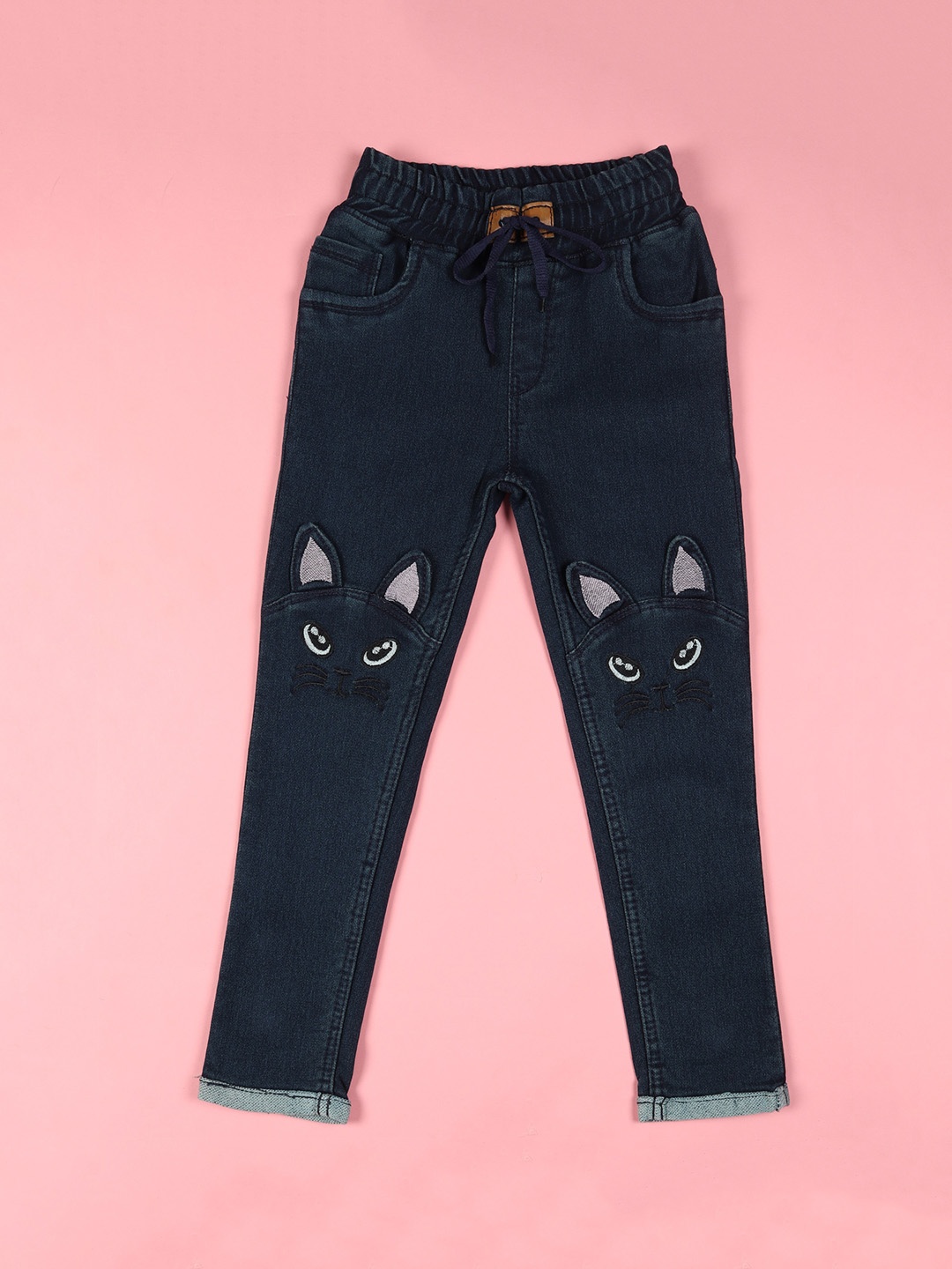 F2M Girls Slim Fit High-Rise Low Distress Light Fade Embroidered Stretchable Jeans, Blue
F2M Girls Slim Fit High-Rise Low Distress Light Fade Embroidered Stretchable Jeans, Blue