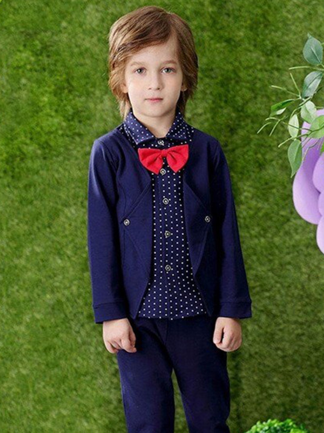 Googo Gaaga Boys Printed Pure Cotton Blazer With Attached Shirt & Trousers, Navy blue
Googo Gaaga Boys Printed Pure Cotton Blazer With Attached Shirt & Trousers, Navy blue