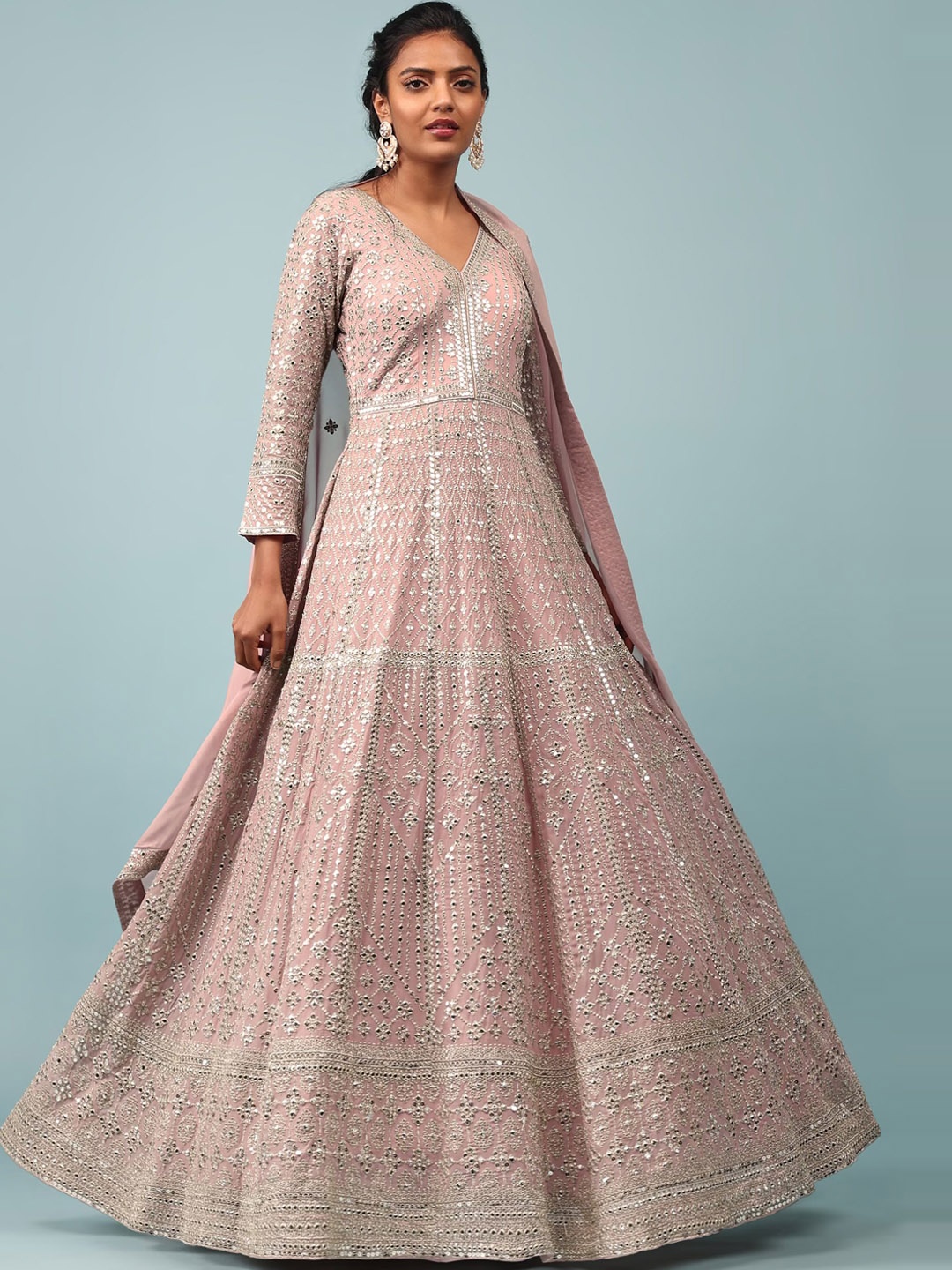 KALKI Fashion Ethnic Motifs Embroidered Georgette Fit & Flare Ethnic Dress With Dupatta, Pink
KALKI Fashion Ethnic Motifs Embroidered Georgette Fit & Flare Ethnic Dress With Dupatta, Pink