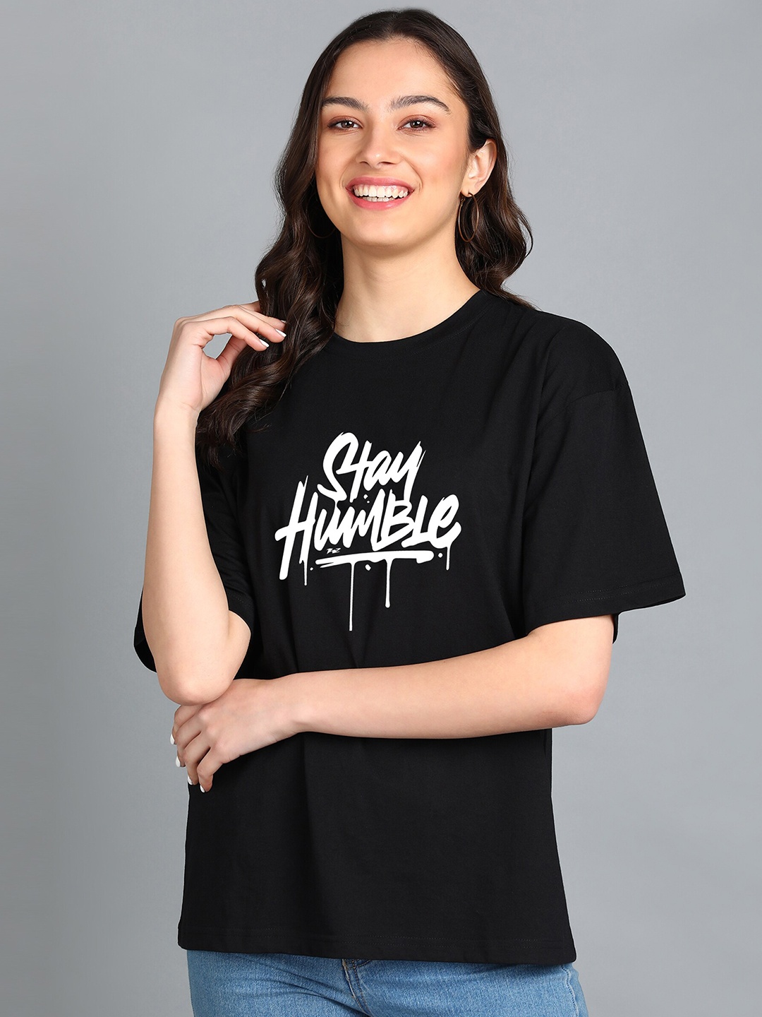 Adyavastram Typography Printed Drop Shoulder Sleeves Oversized Fit Cotton T-shirt, Black
Adyavastram Typography Printed Drop Shoulder Sleeves Oversized Fit Cotton T-shirt, Black