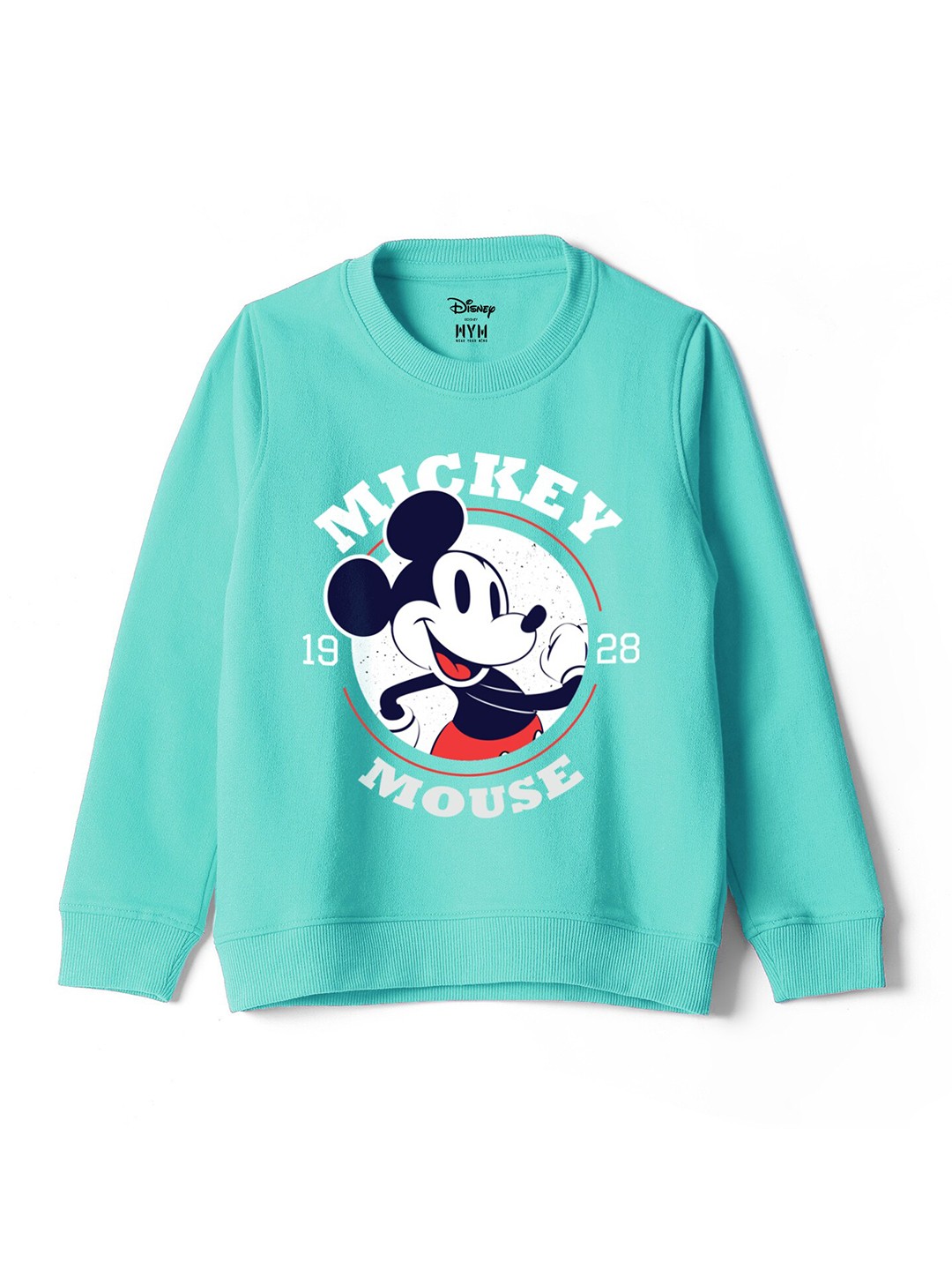 Wear Your Mind Boys Mickey Mouse Graphic Printed Round Neck Cotton Regular Sweatshirt, Turquoise blue
Wear Your Mind Boys Mickey Mouse Graphic Printed Round Neck Cotton Regular Sweatshirt, Turquoise blue