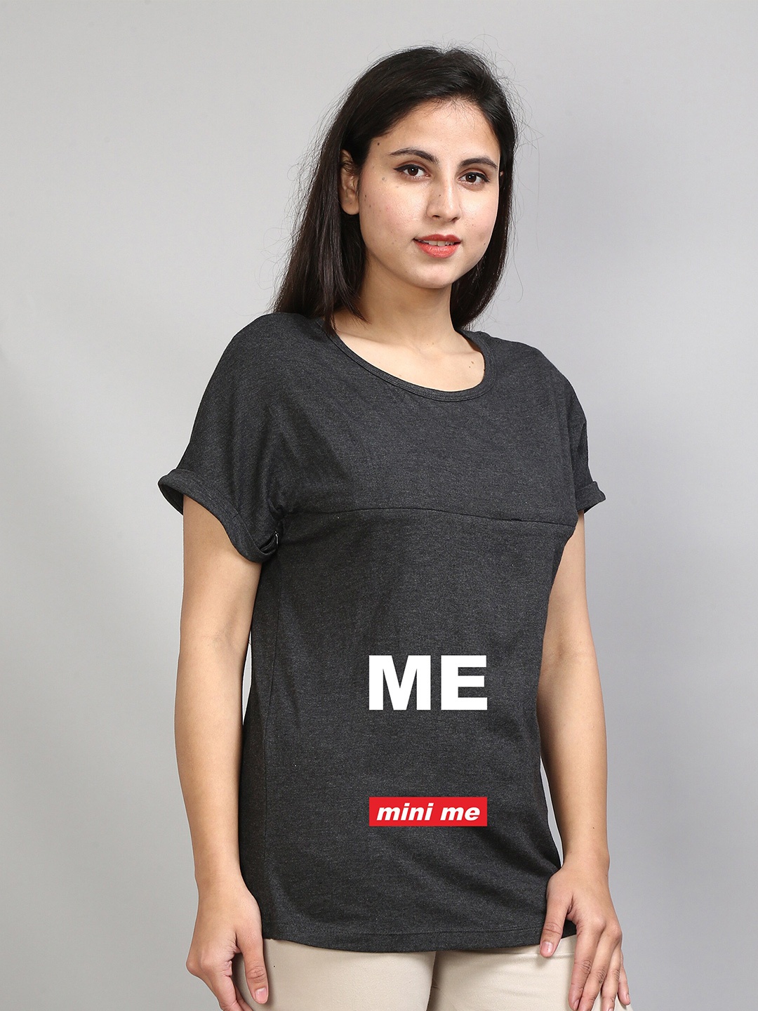SillyBoom Typographic Printed Extended Sleeves Cotton Lycra Maternity T-shirt, Charcoal
SillyBoom Typographic Printed Extended Sleeves Cotton Lycra Maternity T-shirt, Charcoal