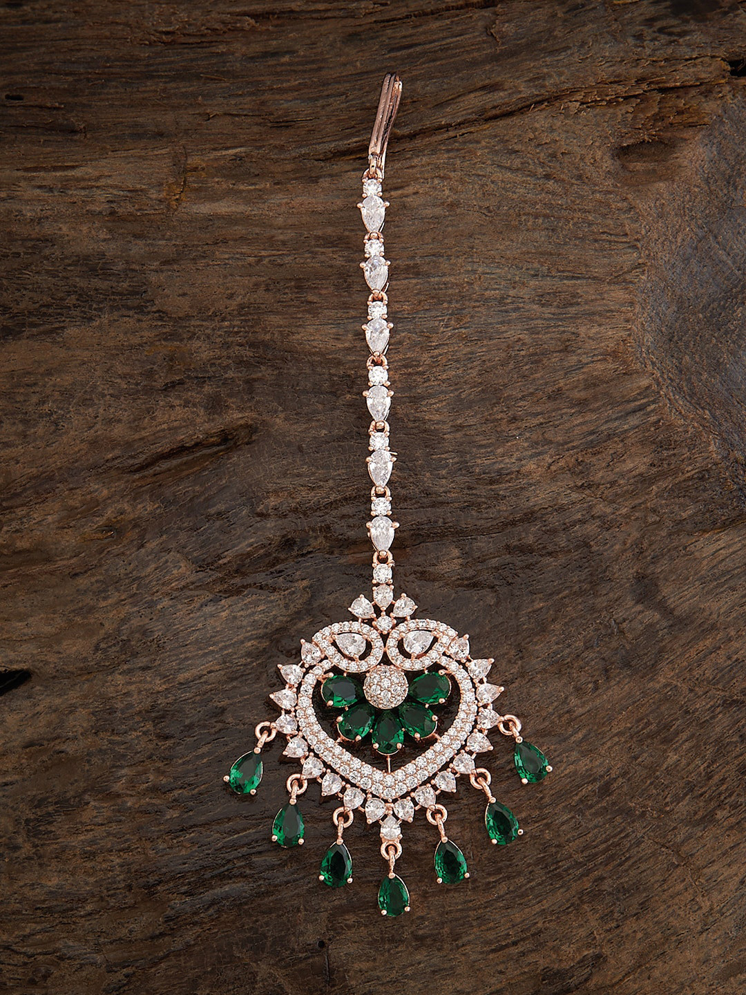 Kushal's Fashion Jewellery Rose Gold-Plated CZ-Studded Maangtika 
Kushal's Fashion Jewellery Rose Gold-Plated CZ-Studded Maangtika