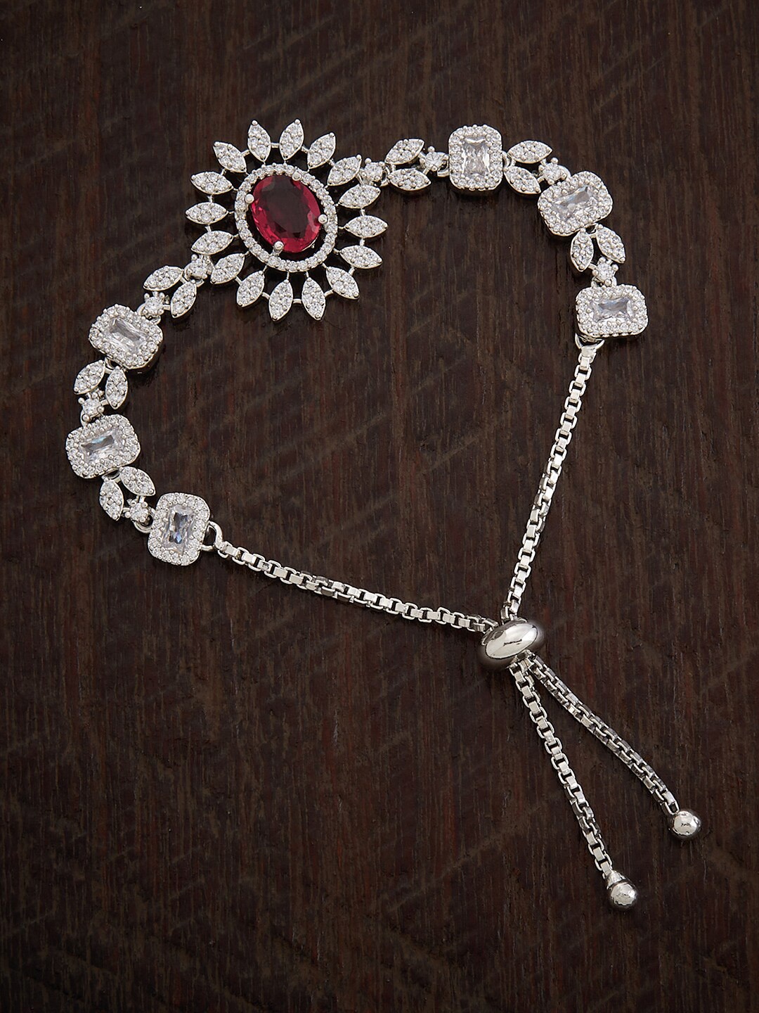 Kushal's Fashion Jewellery Rhodium-Plated Cubic Zirconia Studded Link Bracelet, Silver
Kushal's Fashion Jewellery Rhodium-Plated Cubic Zirconia Studded Link Bracelet, Silver