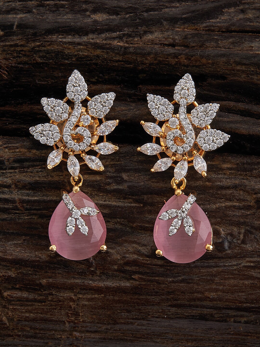 Kushal's Fashion Jewellery Rhodium-Plated CZ Stone Studded Teardrop Shaped Drop Earrings, Gold
Kushal's Fashion Jewellery Rhodium-Plated CZ Stone Studded Teardrop Shaped Drop Earrings, Gold