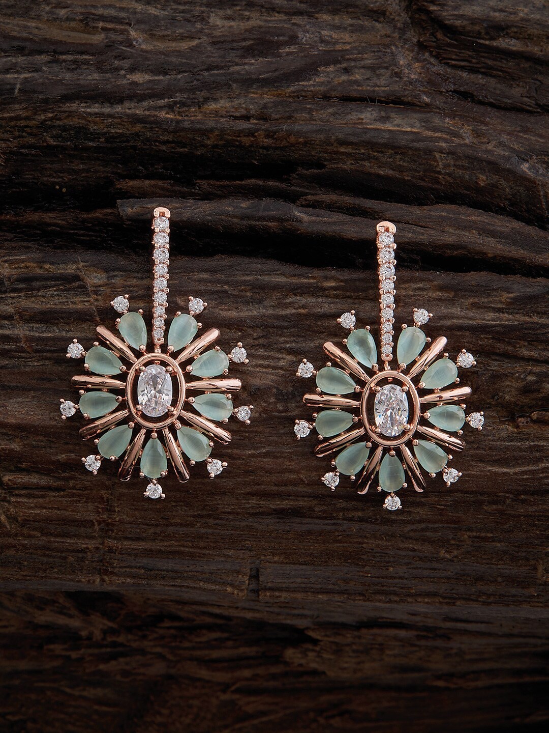 Kushal's Fashion Jewellery Gold-Plated Oval Studs Earrings