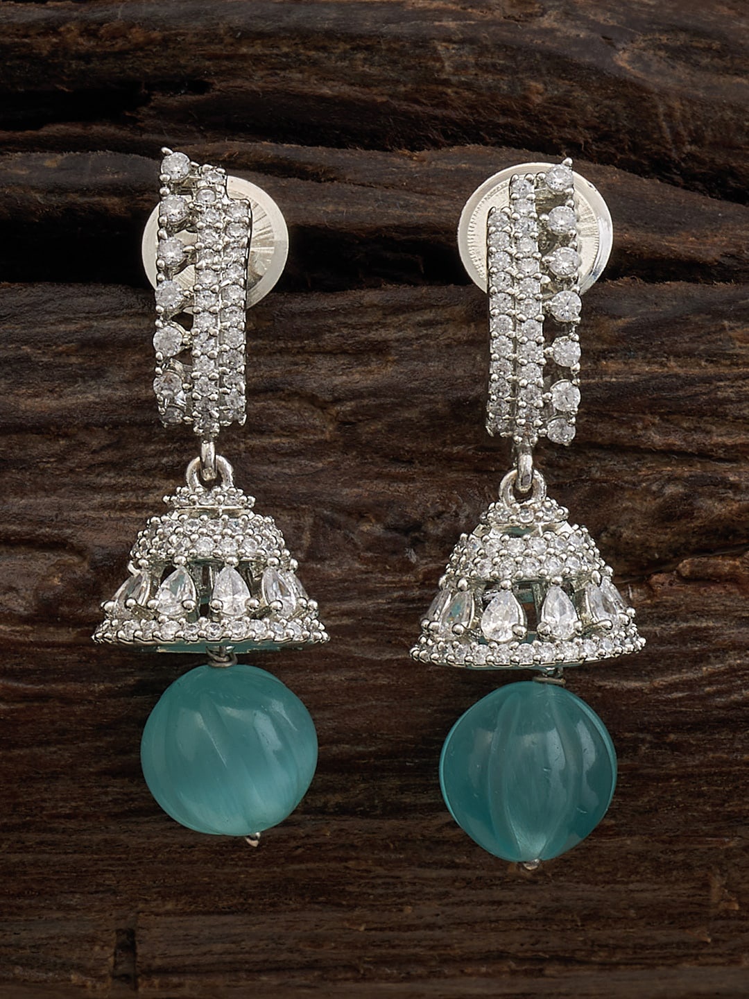 Kushal's Fashion Jewellery Rhodium-Plated CZ Studded Dome Shaped Drop Earrings, Silver
Kushal's Fashion Jewellery Rhodium-Plated CZ Studded Dome Shaped Drop Earrings, Silver