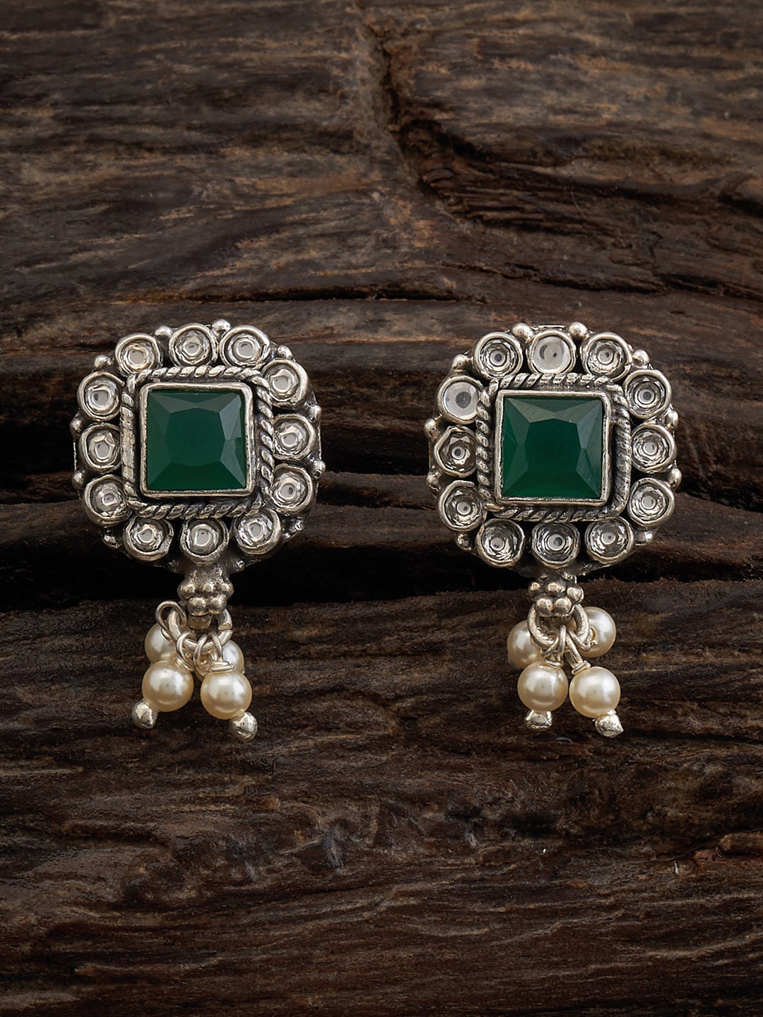 Kushal's Fashion Jewellery 92.5 Pure Silver Rhodium-Plated Floral Stud Earrings, Green
Kushal's Fashion Jewellery 92.5 Pure Silver Rhodium-Plated Floral Stud Earrings, Green