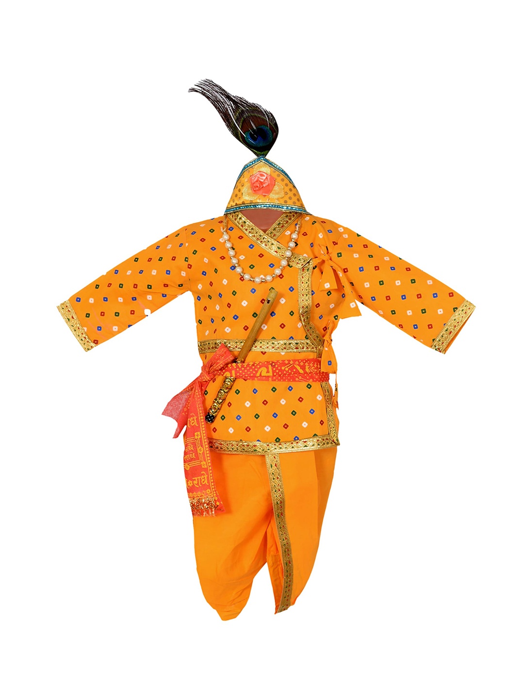 BAESD Boys Bandhani Printed Angrakha Pure Cotton Kurta With Dhoti Pants & Dupatta, Yellow
BAESD Boys Bandhani Printed Angrakha Pure Cotton Kurta With Dhoti Pants & Dupatta, Yellow