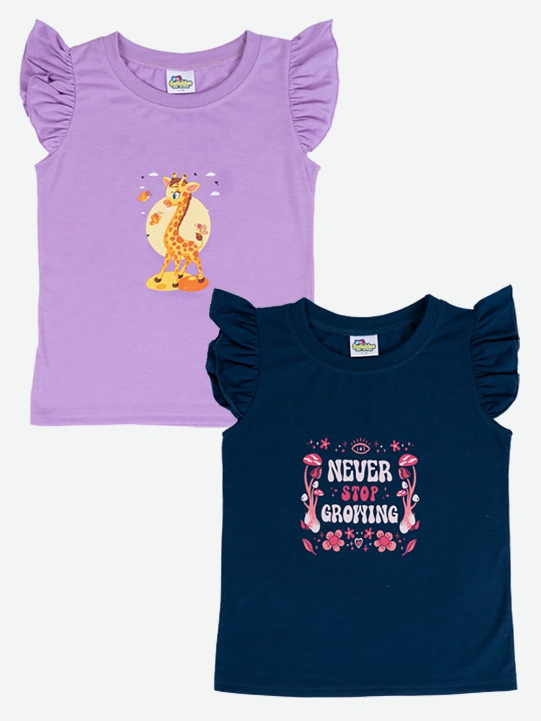 Cutiekins Girls Pack Of 2 Graphic Printed Cap Sleeve Pure Cotton Regular T-shirt, Purple
Cutiekins Girls Pack Of 2 Graphic Printed Cap Sleeve Pure Cotton Regular T-shirt, Purple