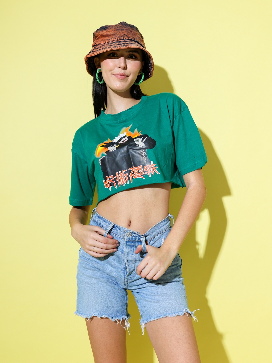 Stylecast X Hersheinbox Printed Drop-Shoulder Sleeves Pure Cotton Boxy T-shirt, Green
Stylecast X Hersheinbox Printed Drop-Shoulder Sleeves Pure Cotton Boxy T-shirt, Green