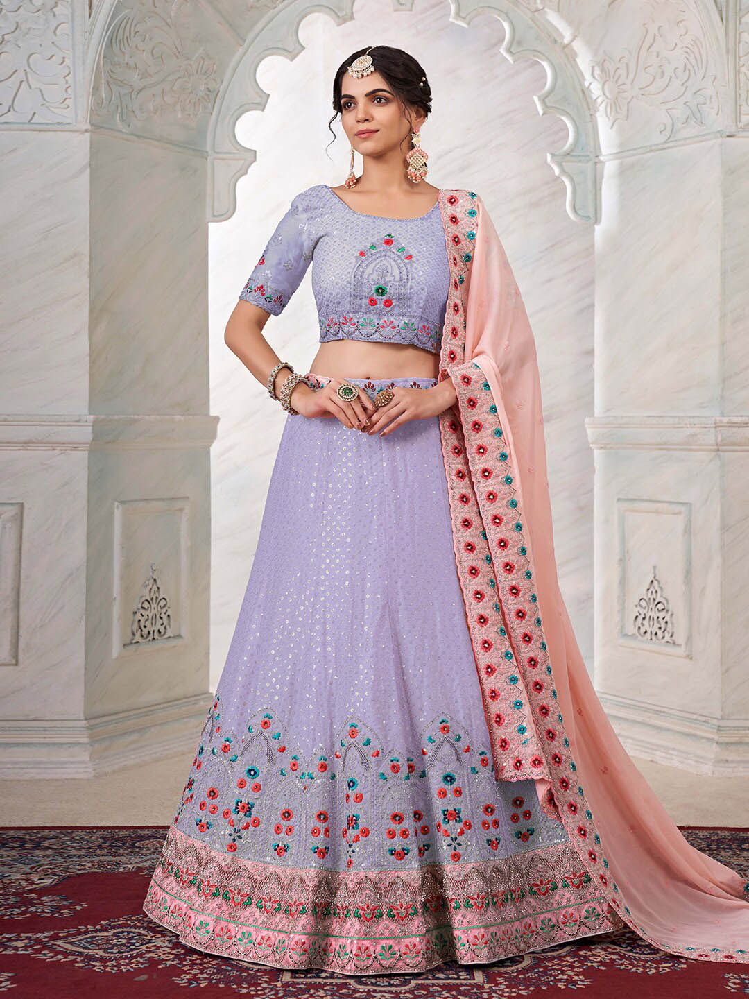 Fusionic Embroidered Thread Work Semi-Stitched Lehenga & Unstitched Blouse With Dupatta, Lavender
Fusionic Embroidered Thread Work Semi-Stitched Lehenga & Unstitched Blouse With Dupatta, Lavender
