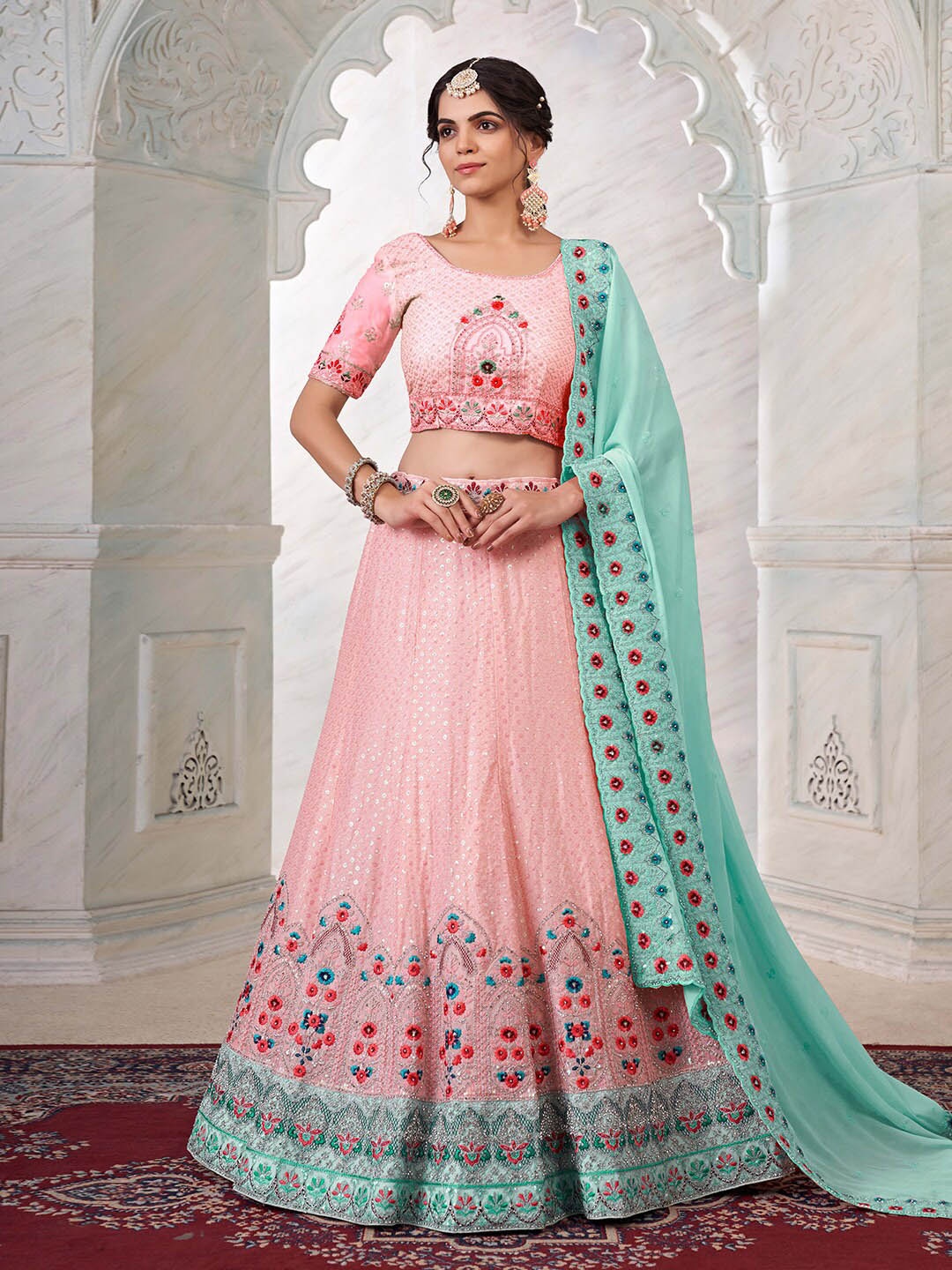 Fusionic Embroidered Thread Work Semi-Stitched Lehenga & Unstitched Blouse With Dupatta, Pink
Fusionic Embroidered Thread Work Semi-Stitched Lehenga & Unstitched Blouse With Dupatta, Pink