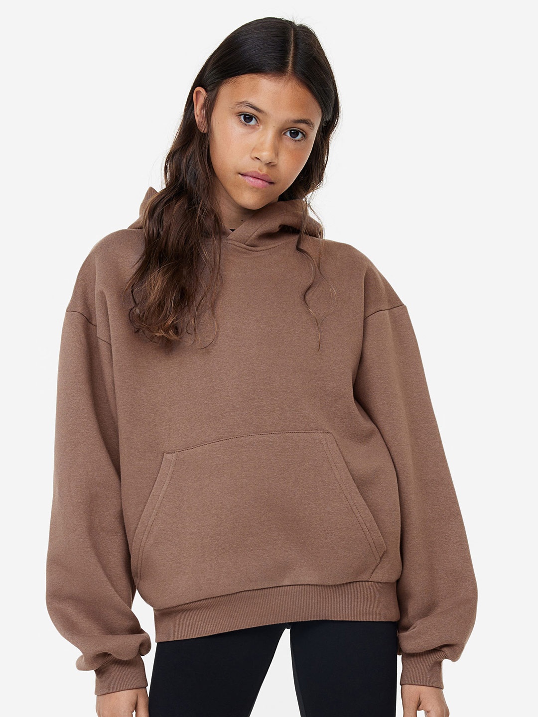 H&M Girls Oversized Hoodie, Brown