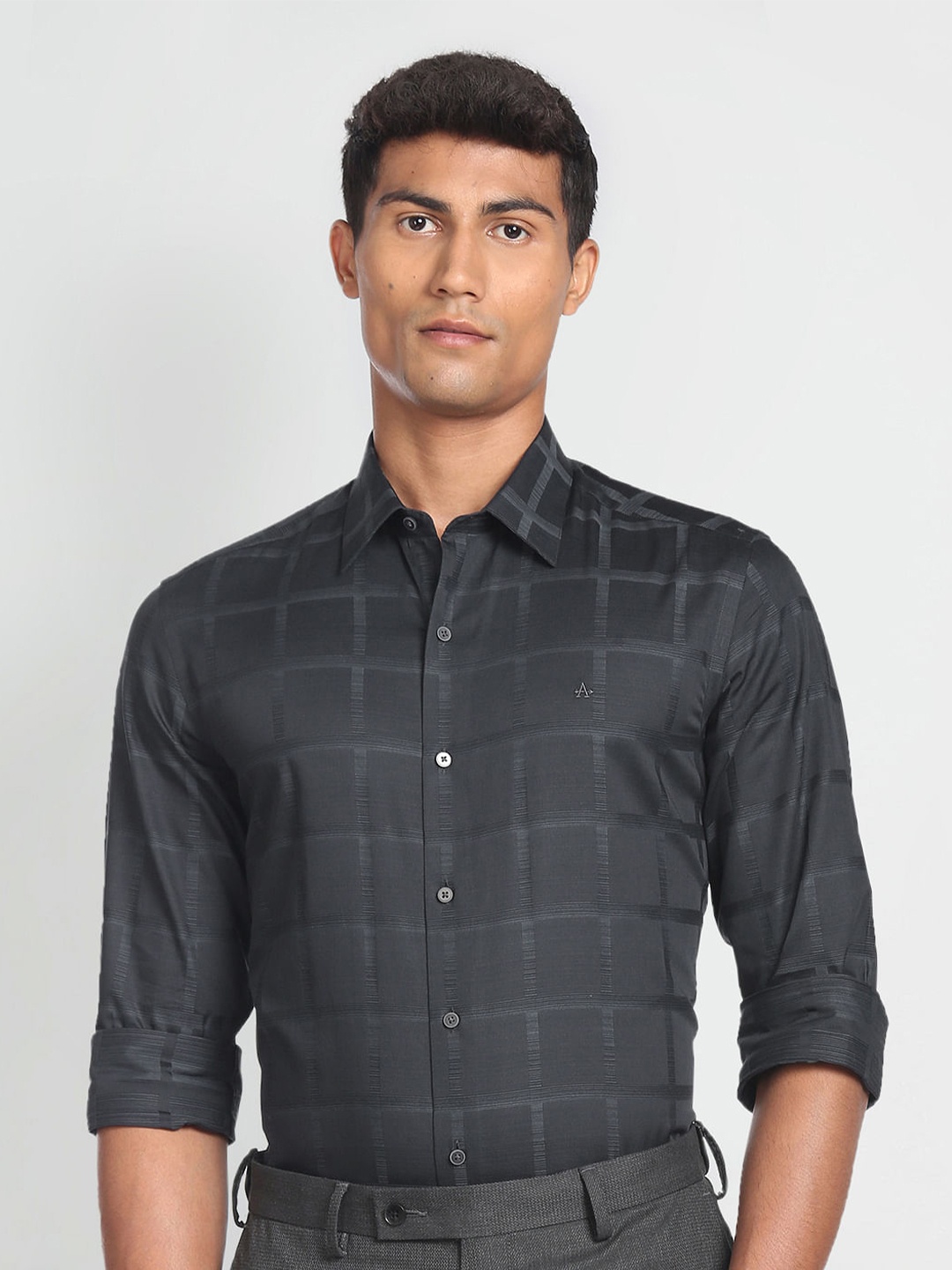 Arrow New York Men Slim Fit Windowpane Checked Twill Formal Pure Cotton Shirt, Black
Arrow New York Men Slim Fit Windowpane Checked Twill Formal Pure Cotton Shirt, Black