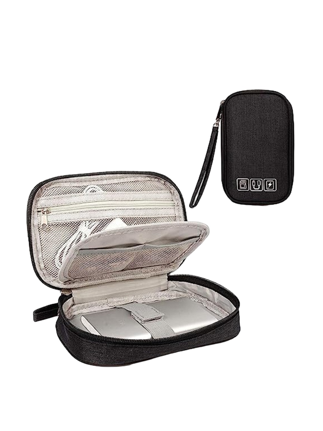 HOUSE OF QUIRK Black Small Electronic Gadgets Organizer